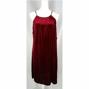 Marina Plus Size Dark Red Velvet Dress